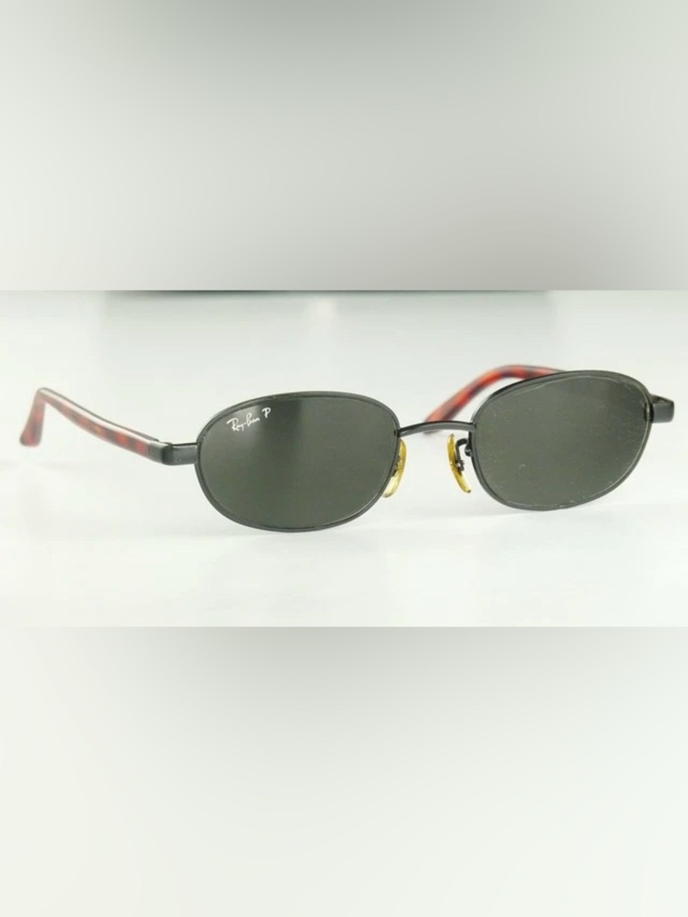 90s Vintage B&L Ray-Ban Tortoise Shell Polarized Oval Sunglasses *Flaws Noted*